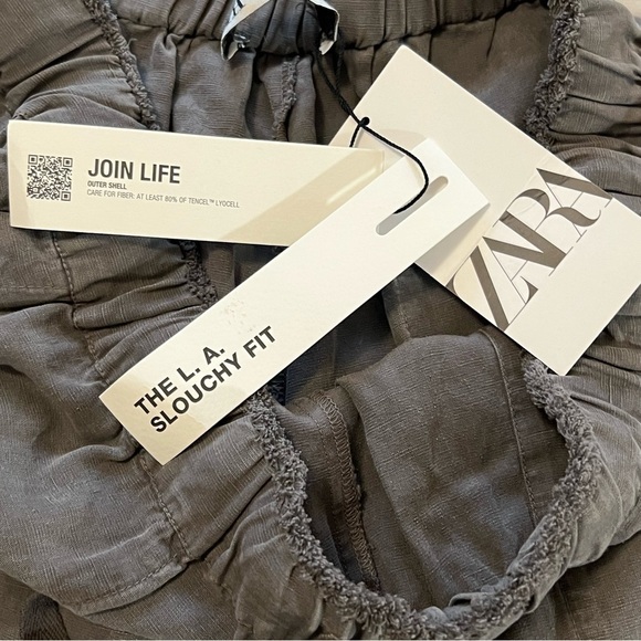New Zara The L.A. Slouchy Fit Relaxed High Rise Linen Blend Pants XXL - Picture 9 of 16